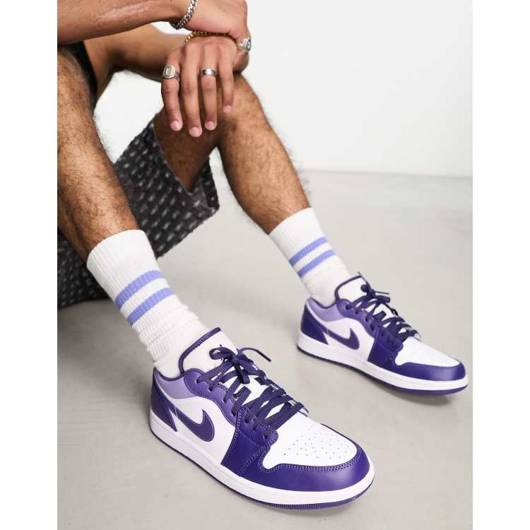 Air Jordan 1 Baskets basses Violet m lang blanc ASOS