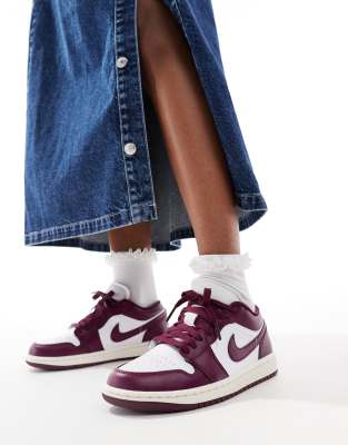 Air Jordan - 1 - Baskets - Bordeaux et blanc