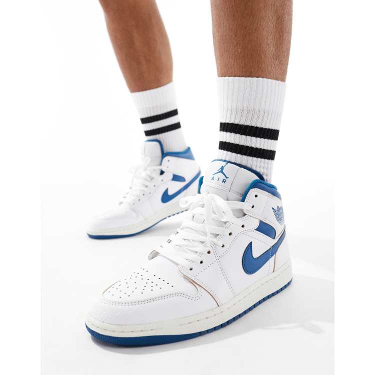 nike jordan Baskets mi Blanc bleu hautes Air Jordan 1 ClassicfuncenterShops