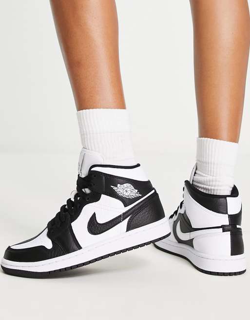 Air Jordan 1 Baskets mi hautes Blanc et noir m lang s