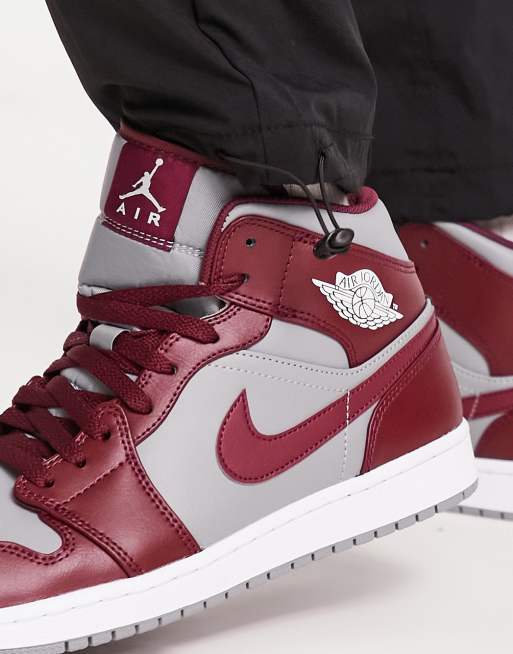 Air Jordan 1 Baskets mi hautes Rouge cerisier gris ciment ASOS