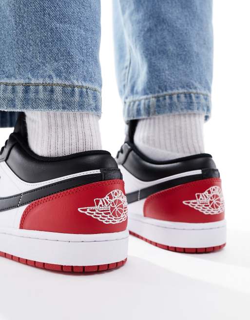 Air Jordan 1 – Biało-czerwone męskie buty sportowe przed kostkę, 3 z 4