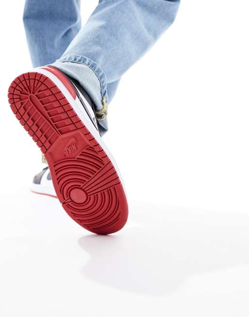 Air Jordan 1 – Biało-czerwone męskie buty sportowe przed kostkę, 4 z 4