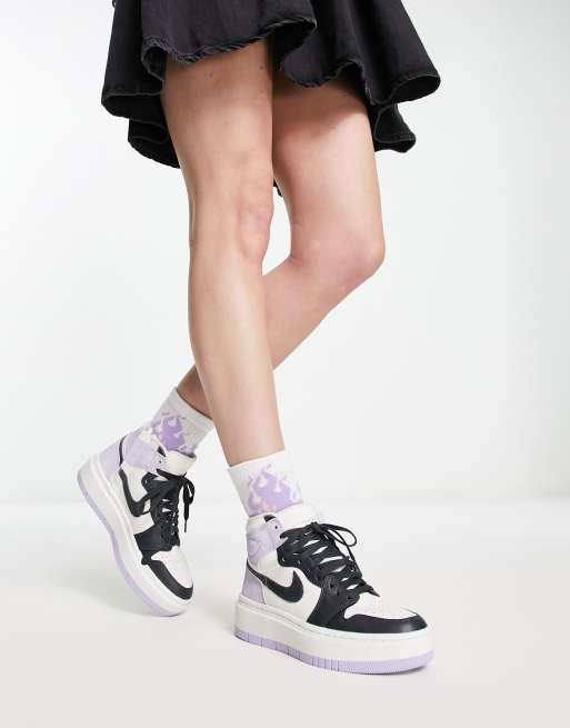 Air Jordan 1 Elevate high trainers in titanium lilac and dark smoke grey