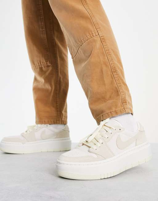 Air Jordan – 1 Elevate Low – Kokosmjölksvita sneakers med låga skaft