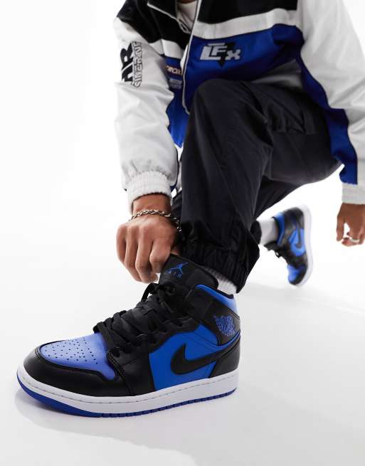 Jordans blauw wit discount zwart