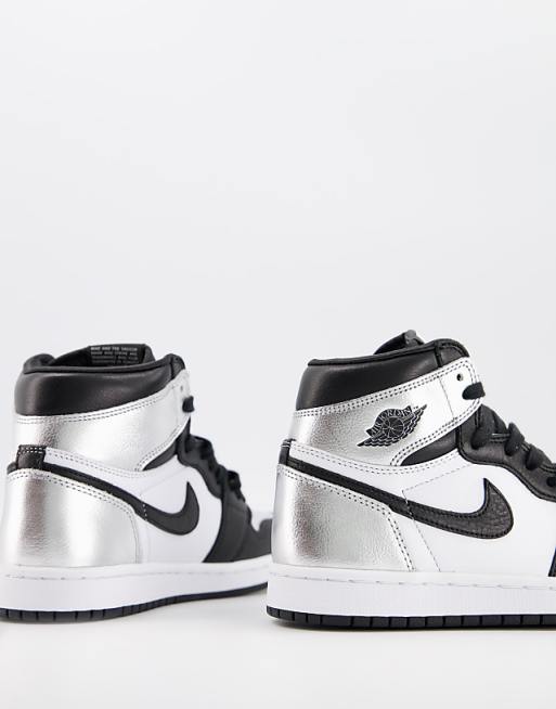 Air Jordan 1 High OG sneakers in black and silver toe صابون كازانوفا Air Jordan 1 High OG sneakers in black and silver toe صابون كازانوفا