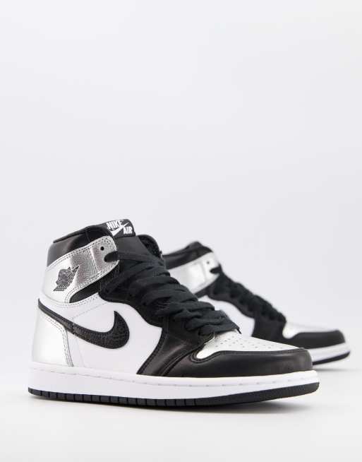 Black and deals silver jordan 1