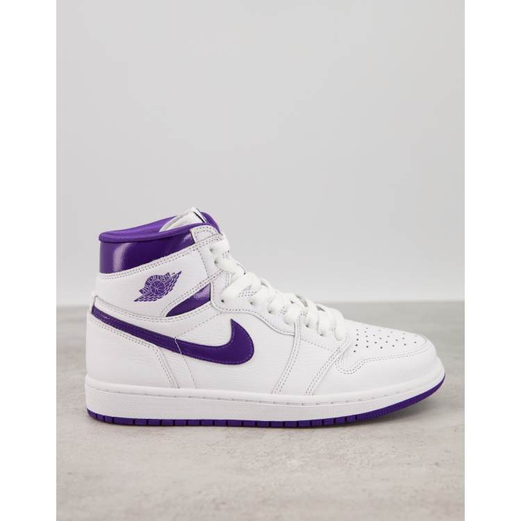 Jordan shoes white sales and purple