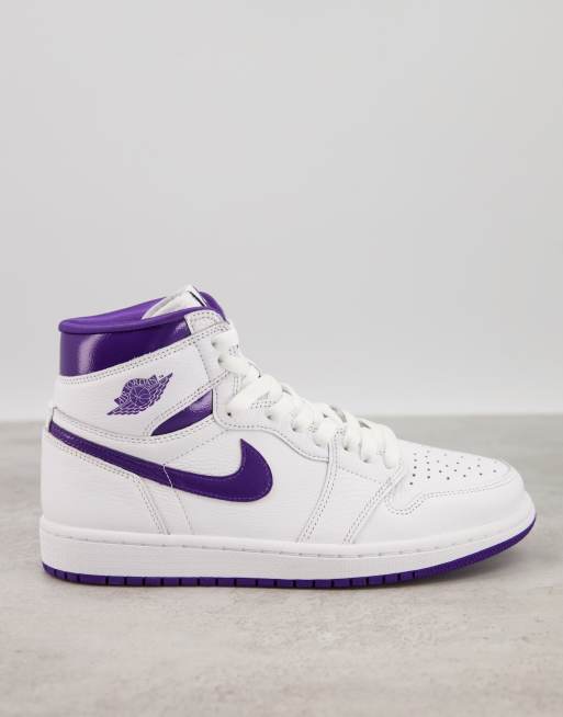 Purple white jordan sales 1