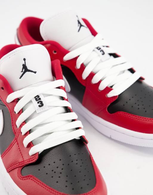 Air Jordan 1 - Lage sneakers in rood en zwart, 3 van 4