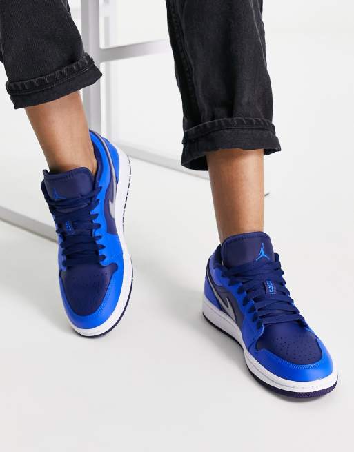 Air Jordan - 1 Low - Kongeblå og marineblå sneakers, 4 af 4