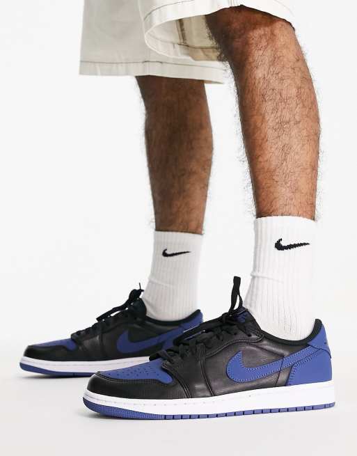 Air Jordan 1 Low OG sneakers in black and mystic navy | ASOS