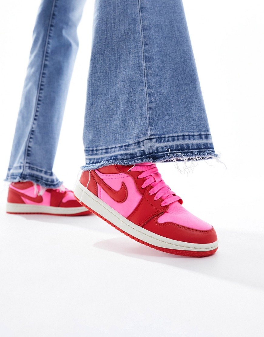 Shop Jordan Air  1 Low Se Sneakers In Pink And Red
