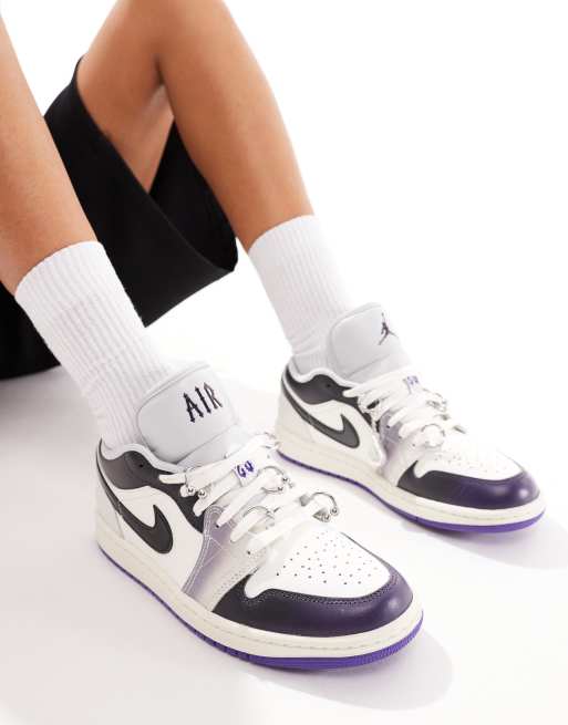 Air Jordan 1 low SE trainer in white and grey ASOS