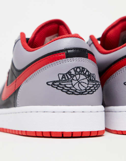 Rot Schwarz Jordan Weiss Rot Air Jordan Low – Sneaker In Schwarz