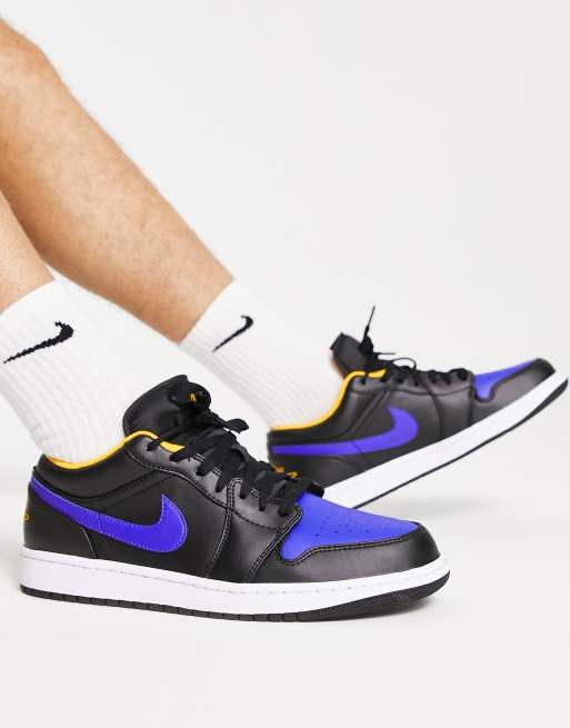 Air Jordan 1 Low Sneakers basse nero e viola concord ASOS