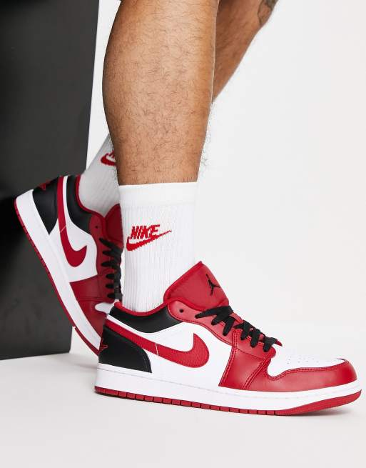 Air Jordan 1 Low Sneakers basse rosse bianche ASOS