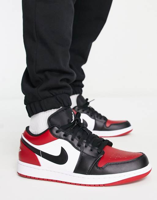 Air Jordan 1 Low - Sneakers basse rosso/nero/bianco, 3 di 4
