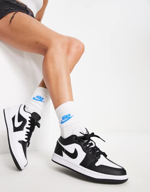 Air Jordan 1 Low - Sneakers i hvid og sort blanding