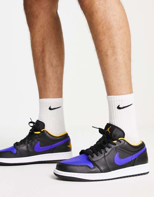 Air - Jordan 1 Low - Sneakers i sort og lilla