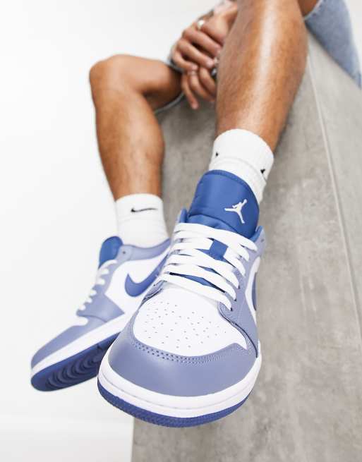 Air - Jordan 1 Low - Sneakers in asgrijs leisteen/wit