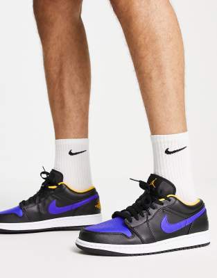 black and purple jordan 1 low