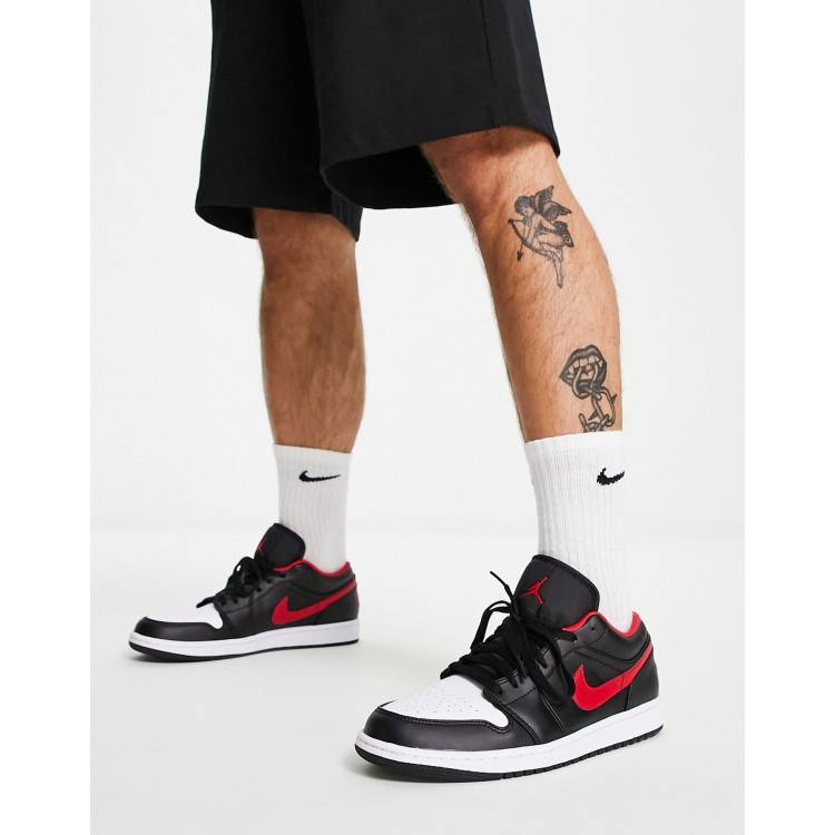 スニーカーAIR JORDAN 1 LOW BLACK/FIRE RED-WHITE