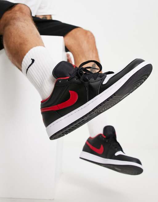 Air jordan 1 low deals black red