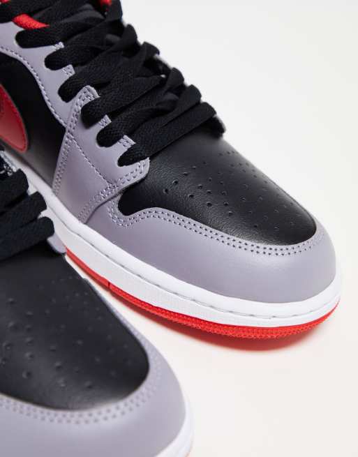 Air Jordan 1 Low trainers in black grey and red