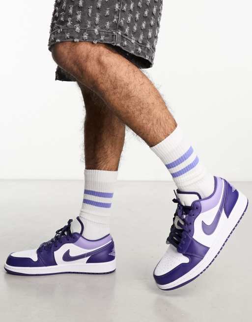 Jordan 1 low outlet white to purple