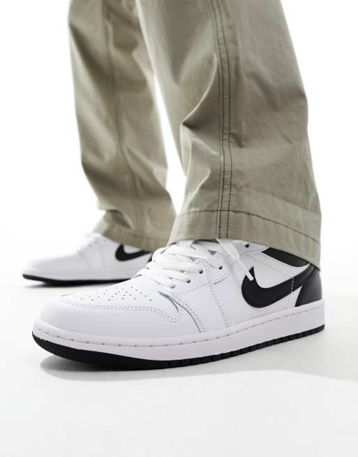 Air Jordan 1 low trainers in white and black ASOS