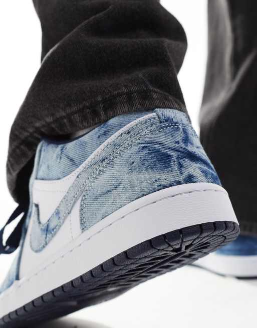 Denim Blue Tie Dye Air Jordan Air Jordan Low Trainers In White And