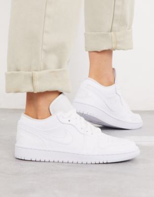 nike air jordan 1 low trainers in white