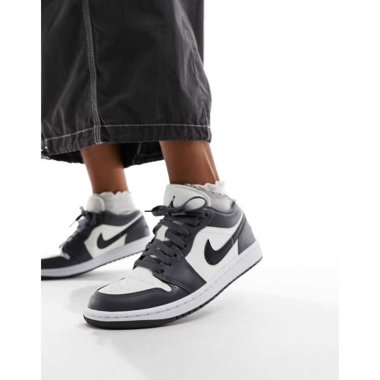 Air Jordan 1 low womens trainers in off white and dark grey WHITE ASOS