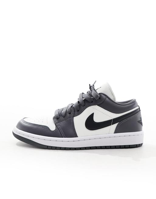 Air Jordan 1 low womens trainers in off white and dark grey WHITE