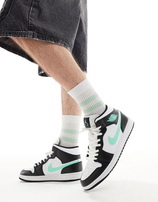 Air jordan max 1 Mid - Halfhoge sneakers in wit, zwart en groen
