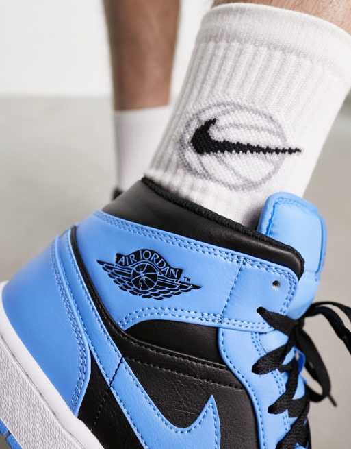 Air Jordan 1 Mid – Niebiesko-czarne buty sportowe | ASOS