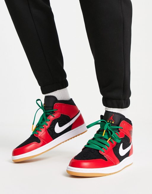 Jordan 1 mid rouge et outlet noir