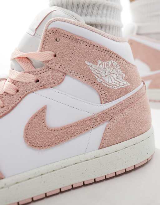 Air – Jordan 1 Mid SE – Vita och rosa sneakers, 3 av 5