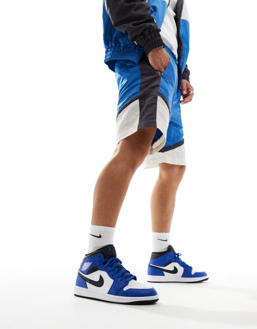 Air Jordan 1 Mid – Sneaker in Weiß, Blau und Schwarz, 5 von 5