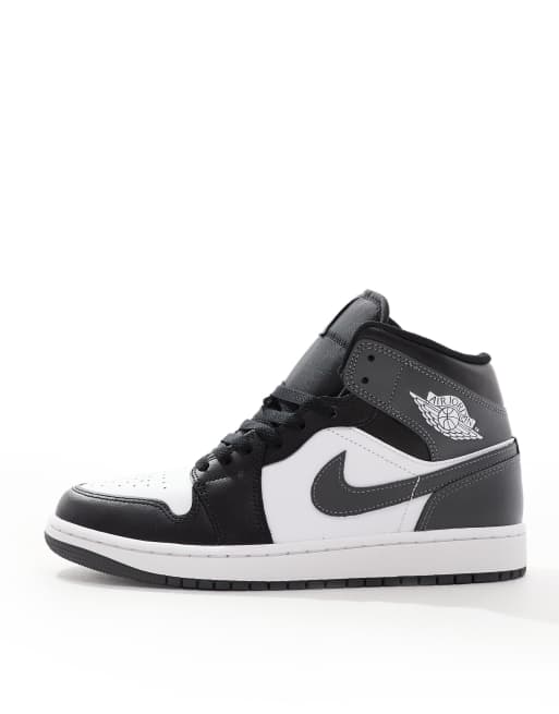 Air Jordan 1 Mid Sneaker in WeiB Schwarz und Grau ASOS