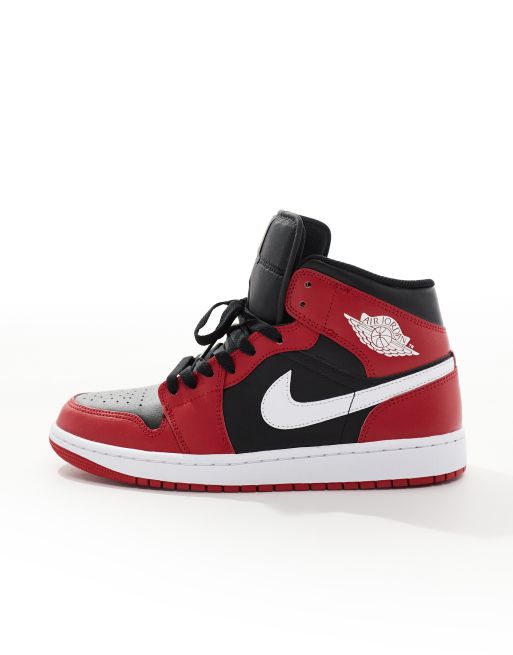 Air Jordan 1 Mid Sneakers alte nere e rosse