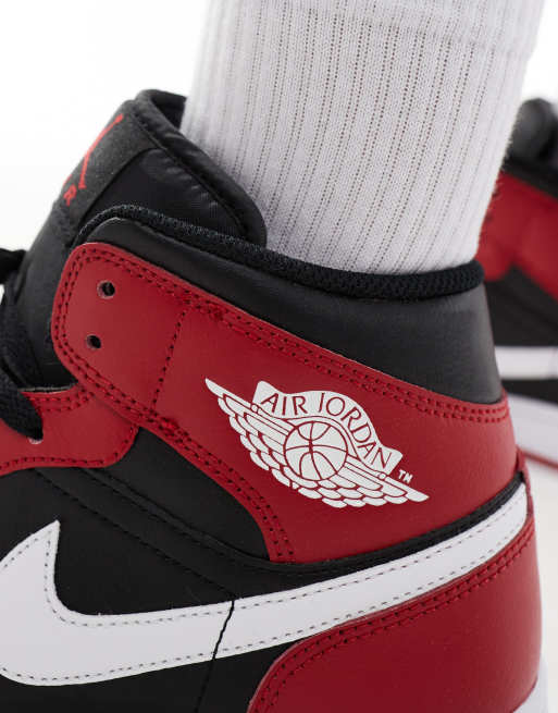 Air Jordan 1 Mid Sneakers alte nere e rosse