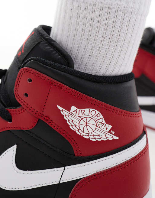 Air Jordan 1 Mid Sneakers alte nere e rosse