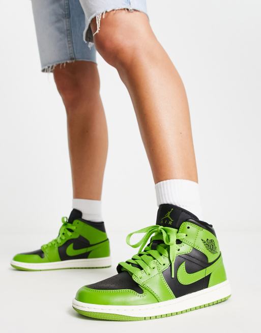 Air jordan 1 mid dames groen hot sale