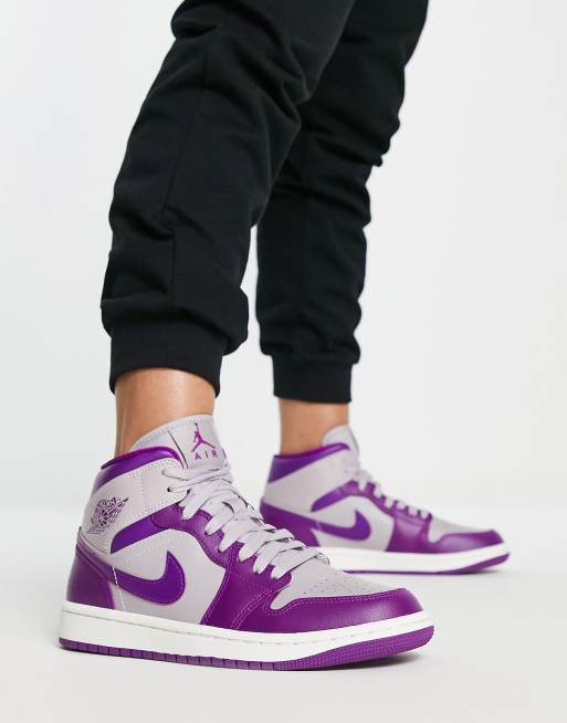 Naar de waarheid Mauve Industrieel Air - Jordan 1 Mid - Sneakers in paarse mix | ASOS