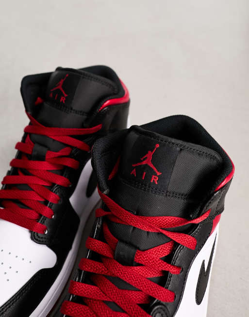 Jordans rood zwart online wit