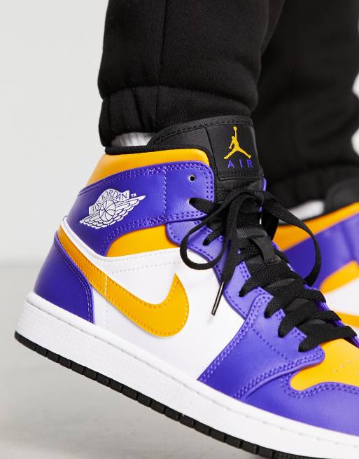 Jordan 1 purple and hot sale yellow