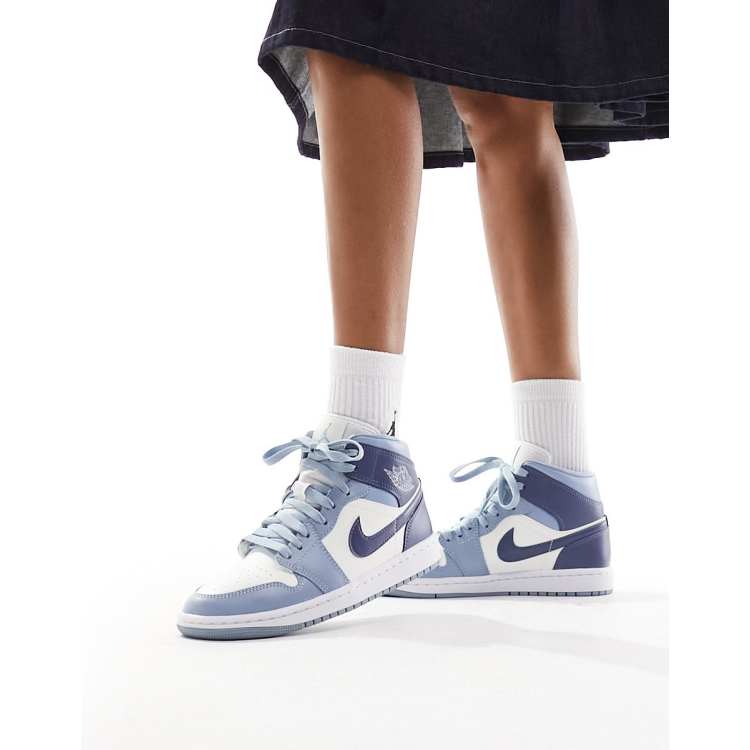 Air Jordan 1 Mid trainers in diffused blue | ASOS